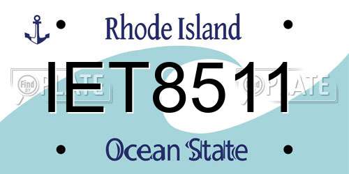 IET8511 Rhode Island License Plate