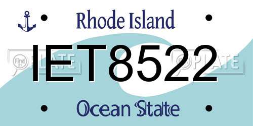 IET8522 Rhode Island License Plate