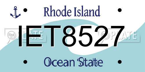 IET8527 Rhode Island License Plate