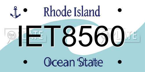 IET8560 Rhode Island License Plate