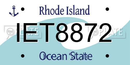 IET8872 Rhode Island License Plate