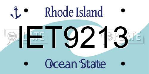 IET9213 Rhode Island License Plate