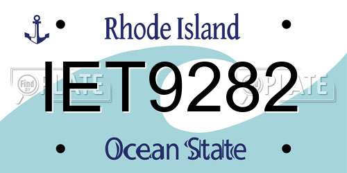 IET9282 Rhode Island License Plate