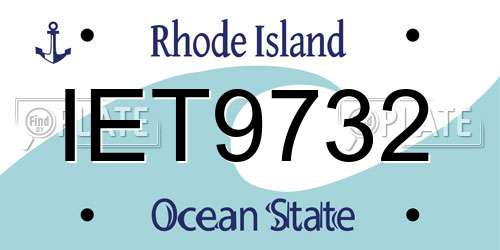 IET9732 Rhode Island License Plate