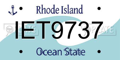 IET9737 Rhode Island License Plate