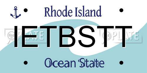 IETBSTT Rhode Island License Plate