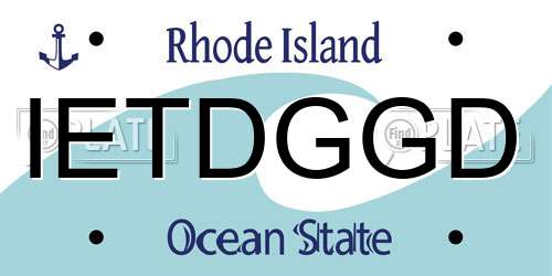 IETDGGD Rhode Island License Plate