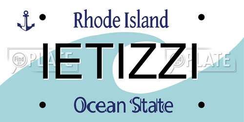 IETIZZI Rhode Island License Plate