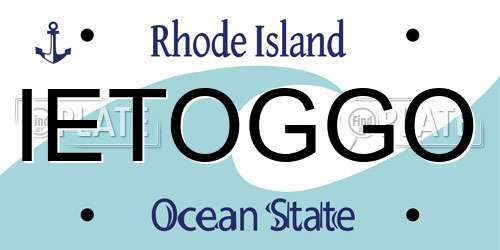 IETOGGO Rhode Island License Plate