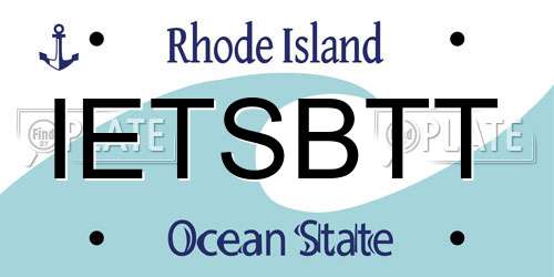 IETSBTT Rhode Island License Plate