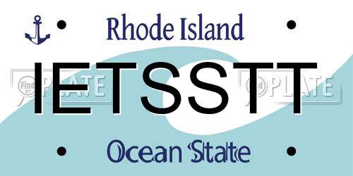 IETSSTT Rhode Island License Plate
