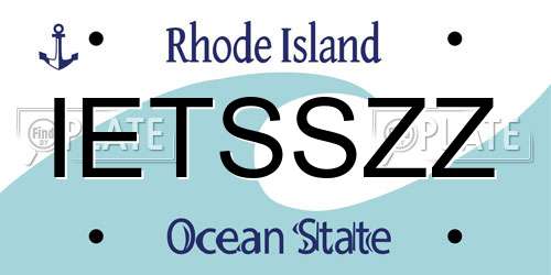 IETSSZZ Rhode Island License Plate