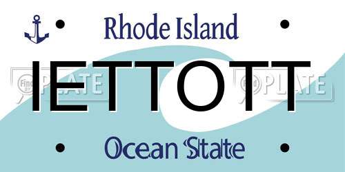 IETTOTT Rhode Island License Plate