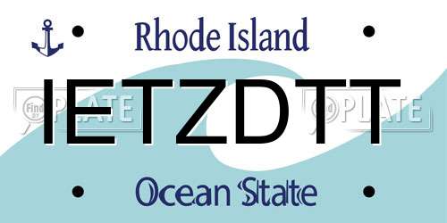 IETZDTT Rhode Island License Plate