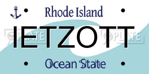 IETZOTT Rhode Island License Plate