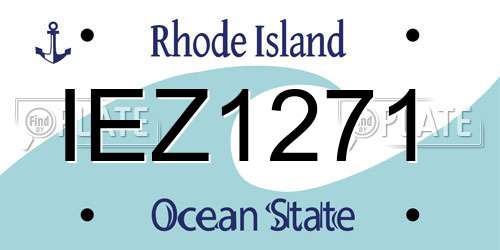IEZ1271 Rhode Island License Plate
