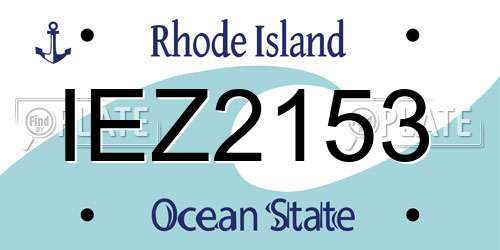 IEZ2153 Rhode Island License Plate