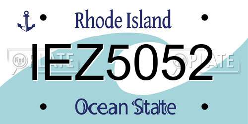 IEZ5052 Rhode Island License Plate