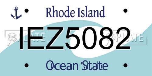 IEZ5082 Rhode Island License Plate