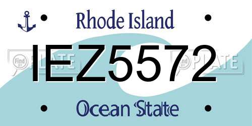 IEZ5572 Rhode Island License Plate