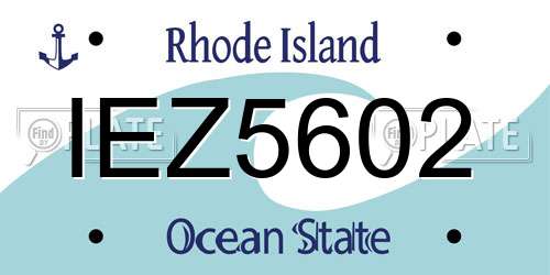 IEZ5602 Rhode Island License Plate