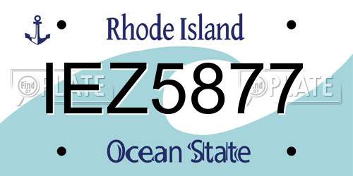 IEZ5877 Rhode Island License Plate