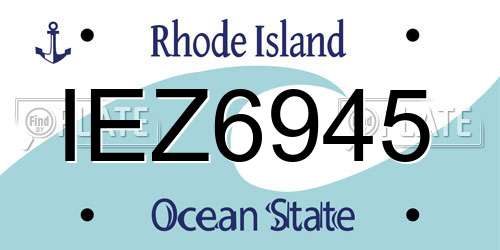 IEZ6945 Rhode Island License Plate