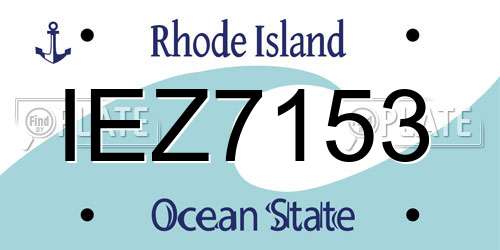 IEZ7153 Rhode Island License Plate