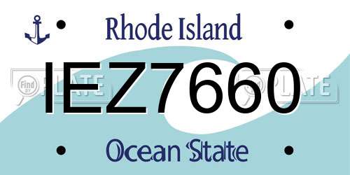 IEZ7660 Rhode Island License Plate