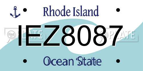 IEZ8087 Rhode Island License Plate
