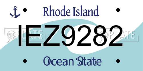 IEZ9282 Rhode Island License Plate