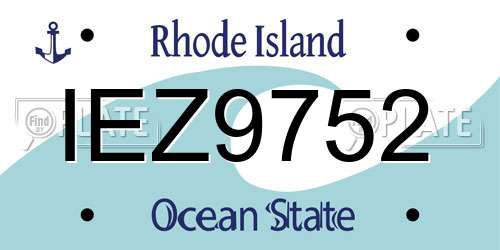 IEZ9752 Rhode Island License Plate
