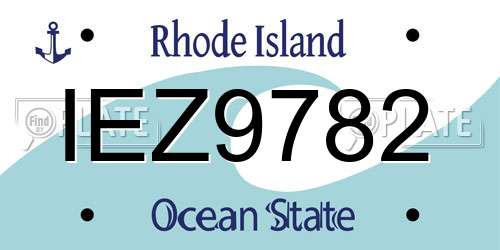 IEZ9782 Rhode Island License Plate