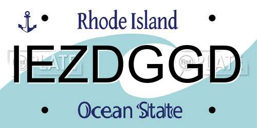 IEZDGGD Rhode Island License Plate