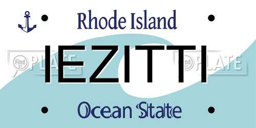 IEZITTI Rhode Island License Plate