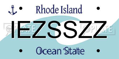 IEZSSZZ Rhode Island License Plate