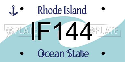 IF144 Rhode Island License Plate