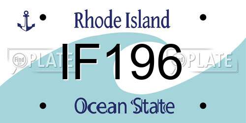 IF196 Rhode Island License Plate