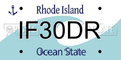 IF30DR Rhode Island License Plate