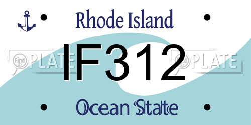 IF312 Rhode Island License Plate