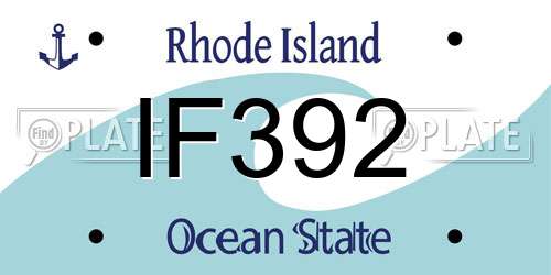 IF392 Rhode Island License Plate