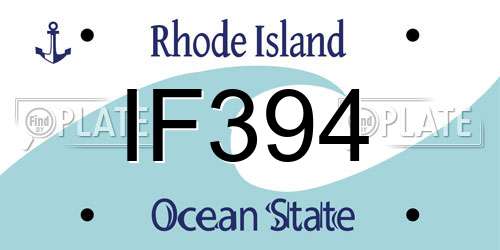 IF394 Rhode Island License Plate