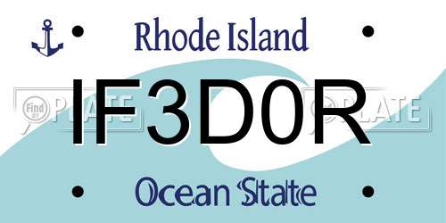 IF3D0R Rhode Island License Plate