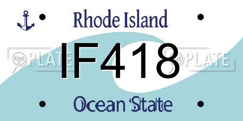 IF418 Rhode Island License Plate