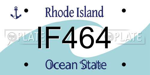 IF464 Rhode Island License Plate