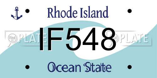IF548 Rhode Island License Plate