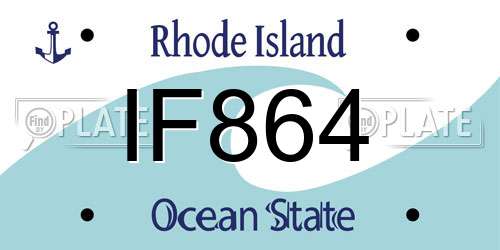 IF864 Rhode Island License Plate