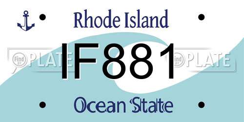 IF881 Rhode Island License Plate