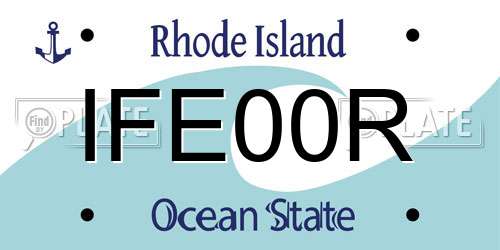 IFE00R Rhode Island License Plate