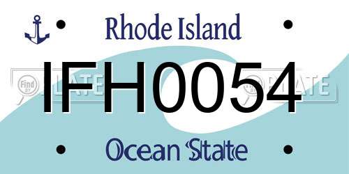 IFH0054 Rhode Island License Plate
